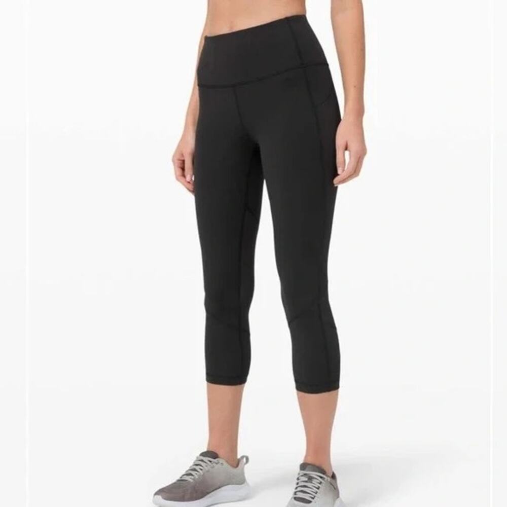 Lululemon Pace Rival Crop High-Rise 22" Black Size 6 GUC Luxtreme - Picture 6 of 6